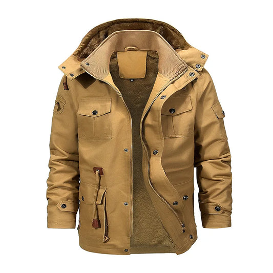 Winter Men's Hooded Thick Jacket/Cargo Trench Coats Fleece Warm - The GoatFind Olive Green / XS - Chest 42 inch, Olive Green / S - Chest 44 inch, Olive Green / M - Chest 45.6 inch, Olive Green / L - Chest 47.2 inch, Olive Green / L - Chest 48.8 inch, Olive Green / XL - Chest 50.3 inch, Olive Green / XL - Chest 51.9 inch, Black / XS - Chest 42 inch, Black / S - Chest 44 inch, Black / M - Chest 45.6 inch