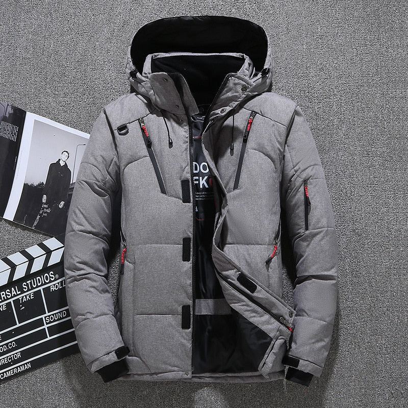Mens White Duck Down Jacket Warm Hooded Thick Puffer Jacket Coat Male Casual High Quality Overcoat Thermal Winter Parka Men - The GoatFind Grey / M -121 lbs/5.41 ft, Grey / L -132 lbs/5.57 ft, Grey / XL -147 lbs/5.67 ft, Grey / 2XL -165 lbs/5.74 ft, Grey / 3XL -176 lbs/5.9 ft, Grey / 4XL -200lbs/6.06ft, Grey / 5XL- 210 lbs/6.3 ft, Green / M -121 lbs/5.41 ft, Green / L -132 lbs/5.57 ft, Green / XL -147 lbs/5.67 ft
