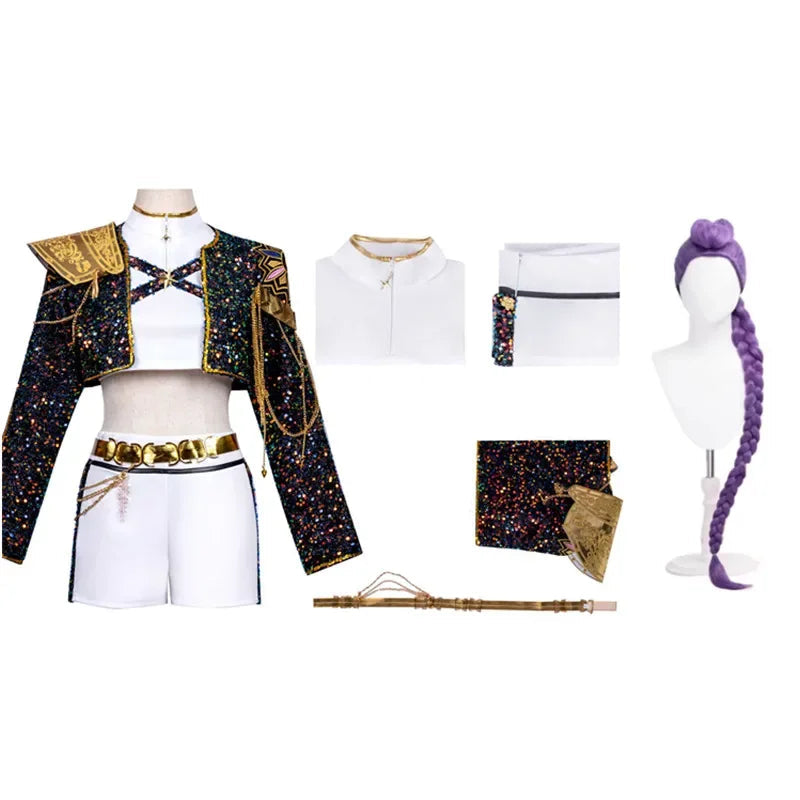 Black with Gold KPop Demon Hunters Cosplay Rumi Zoey Mira Costume