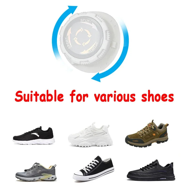 Automatic Swivel Buckle Metal Wire Rope Shoe Laces/Quick Lock Shoestrings - The GoatFind Black-B / 100cm, White-B / 100cm, Black-C / 100cm, White-c / 100cm, Black-A / 100cm, White-A / 100cm, Black-F / 100cm, White-E / 100cm, Black-E / 100cm, Black-D / 100cm
