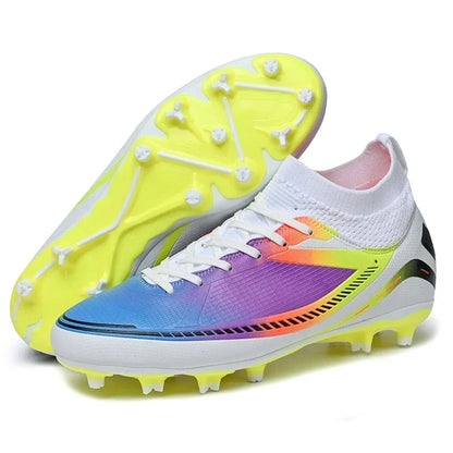 Rainbow Dual Color Messi Soccer Cleats/Outdoor Indoor Turf AG FG Shoes - The GoatFind Neon White FG / 3.5, Neon White FG / 4, Neon White FG / 4.5, Neon White FG / 5, Neon White FG / 5.5, Neon White FG / 6, Neon White FG / 6.5, Neon White FG / 7, Neon White FG / 7.5, Neon White FG / 8