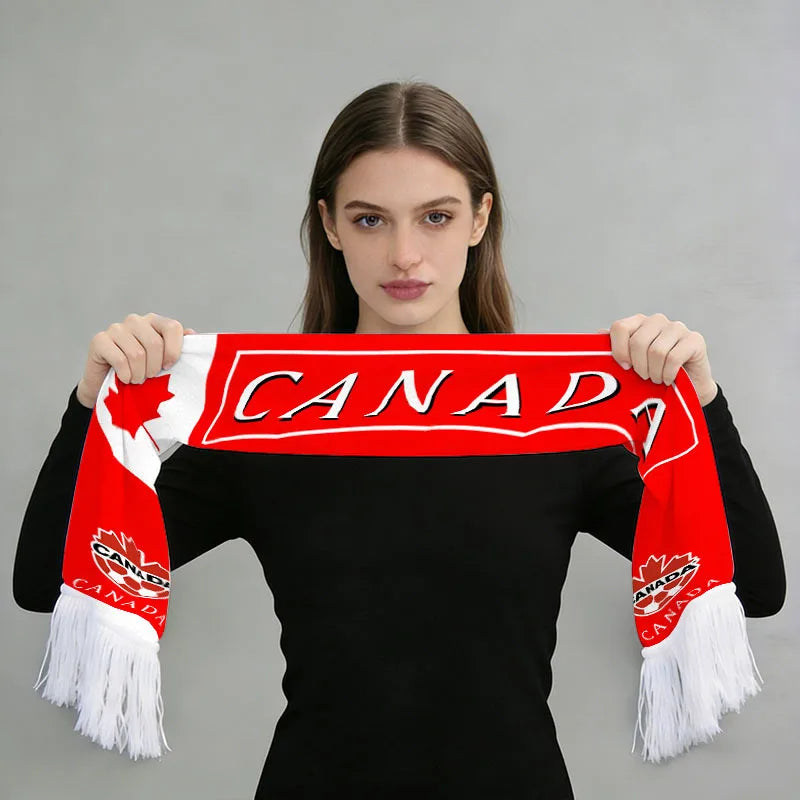 2026 Soccer World Printed Fan Scarf Flannel Tassel Football Cheering Cup