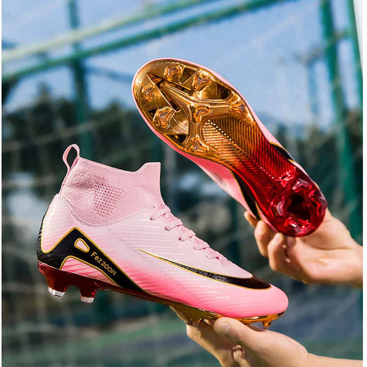 New Youth Soccer Cleats/Gold Mirror Bottom/CR7 Ronaldo Shoes TF/FG - The GoatFind
