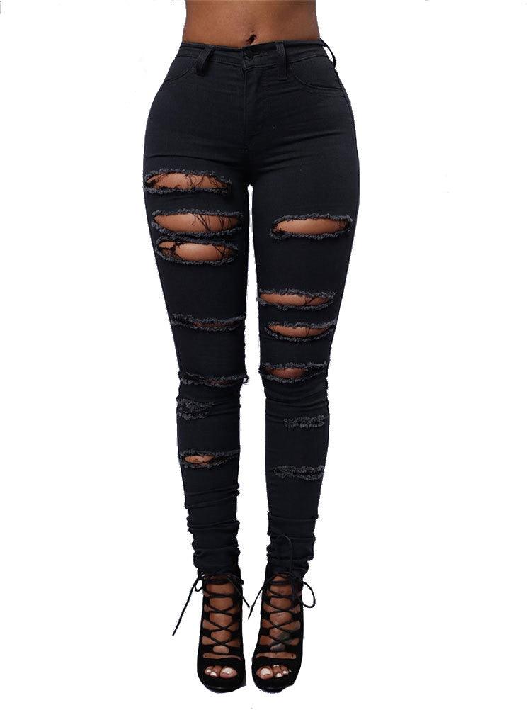 Ripped Skinny jeans - Black/White - The GoatFind