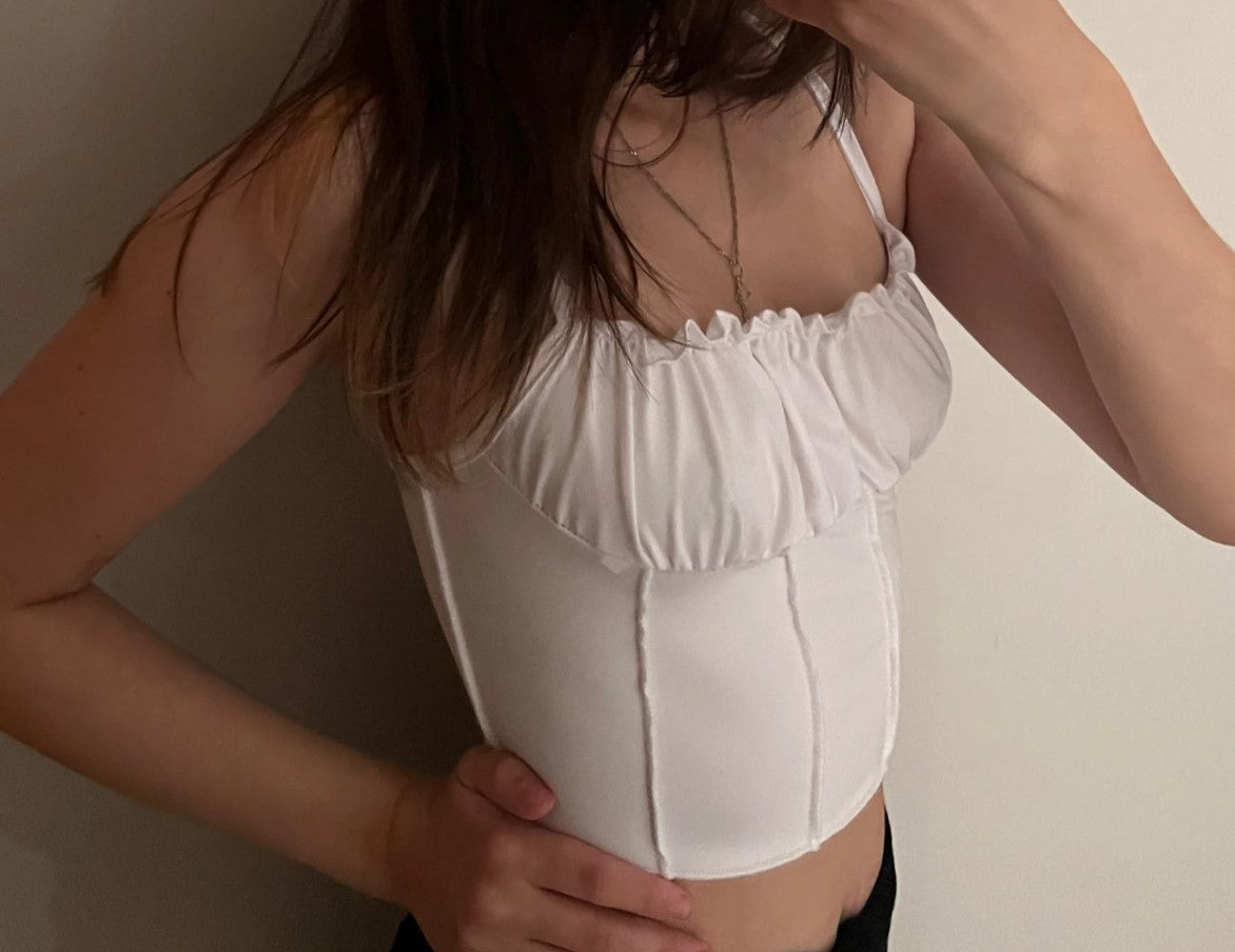 Ruffles Ruched Slim Crop Top/Spaghetti Tank Top - The GoatFind