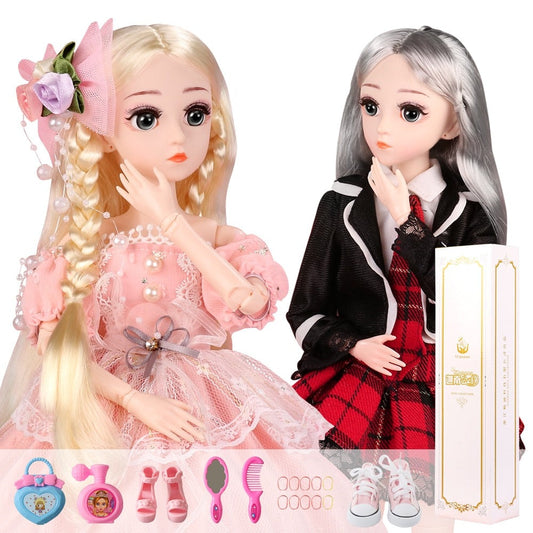 Ball Jointed Dolls/SD Dolls with Full Outfit (Buy 1 Get 1 free) - The GoatFind Pink + Beige, Pink + Blue, Pink + Red, Blue + Black, Pink + Navy Blue, With Caps, Choose as you want