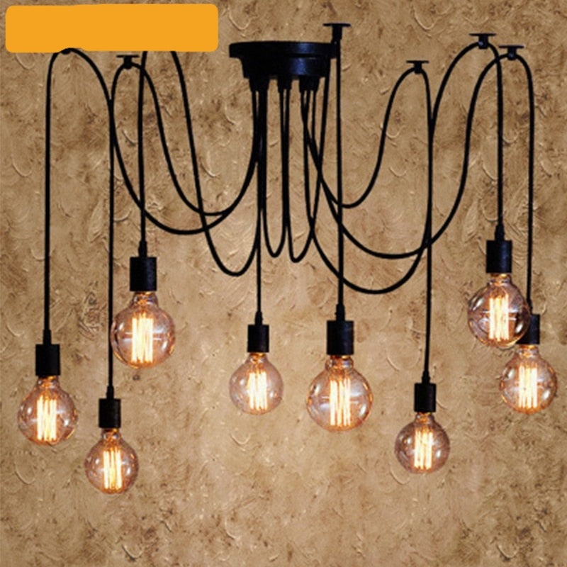 Hanging Edison Bulb Spider Industrial Pendant Lamp Lights - The GoatFind 3 Heads a set / 200cm Wire length, 3 Heads a set / 150cm Wire length, 3 Heads a set / 120cm Wire length, 5 Heads a set / 200cm Wire length, 5 Heads a set / 150cm Wire length, 5 Heads a set / 120cm Wire length, 6 Heads a set / 200cm Wire length, 6 Heads a set / 150cm Wire length, 6 Heads a set / 120cm Wire length, 8 Heads a set / 200cm Wire length
