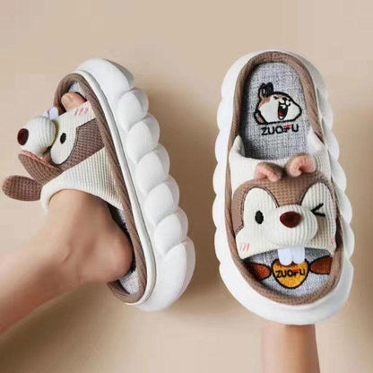 Cute Animal Faces Designer Slippers/Thick Sole Couples Unisex - The GoatFind Pink Pig / 6.5, Pink Pig / 7, Pink Pig / 7.5, Pink Pig / 8, Pink Pig / 8.5, Khaki Squirrel / 6.5, Khaki Squirrel / 7, Khaki Squirrel / 7.5, Khaki Squirrel / 8, Khaki Squirrel / 8.5
