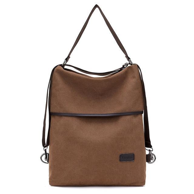 Canvas Convertible Shoulder Bag/Backpack - The GoatFind Black, Blue, Brown, Gray, Khaki, Purple coffee, Green