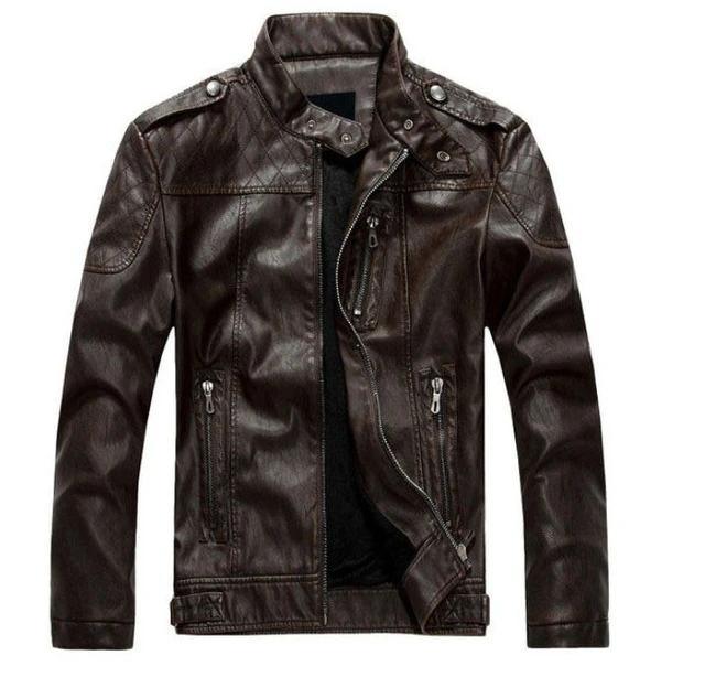 Classic Vintage Leather Jacket - PU Leather Bikers Jacket The G.O.A.T. Find Brown 3 US XS 