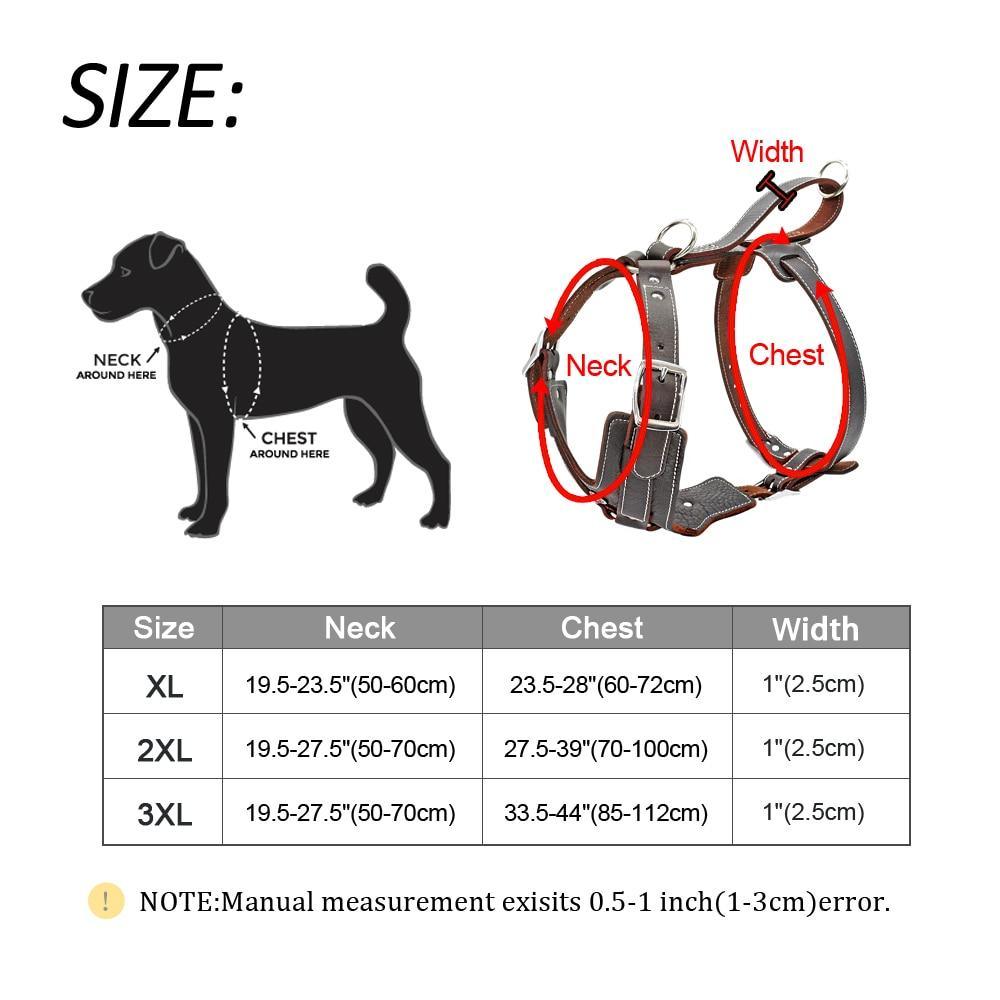 Genuine Leather Dog Harness/Durable Adjustable Big Large Dog Vest The GoatFind 