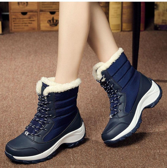 GOT FUR Womens Waterproof Winter Snow Ankle Boots Shoes - The GoatFind Red / 5, Red / 6, Red / 6.5, Red / 7.5, Red / 8.5, Red / 9.5, Red / 9, Red / 10, Blue / 5, Blue / 6