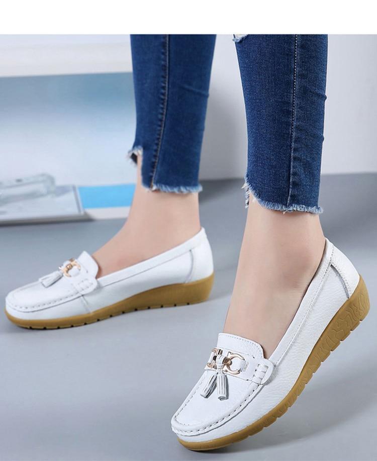 GOT STYLE Womens Flat Split leather Boat Shoes with Bow knot - The GoatFind