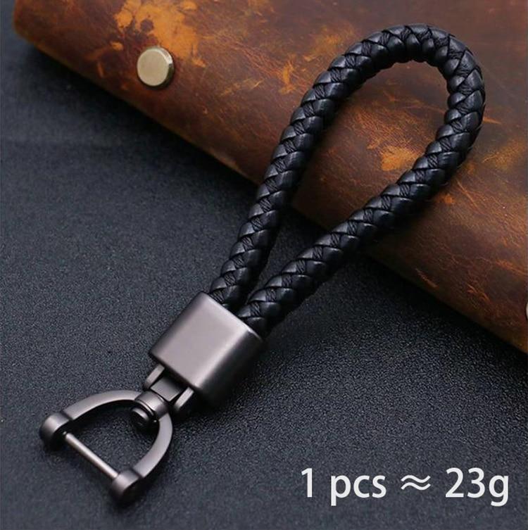 Hand Woven Horseshoe Buckle Leather Car Key Chain/Key Rings Holder - The GoatFind