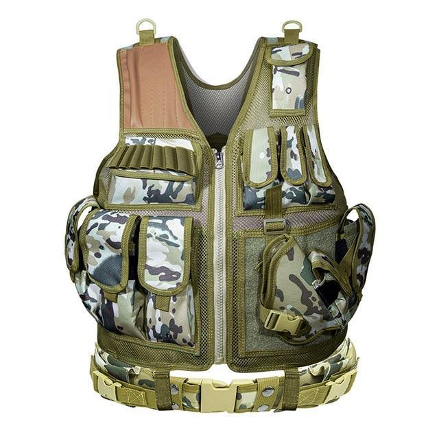 Mens Military Tactical Combat Vest/Hunting Vest Army Adjustable Outdoor - The GoatFind Green Camo, Khaki Sand, Camouflage, BLACK, Army Green, Yellow Military