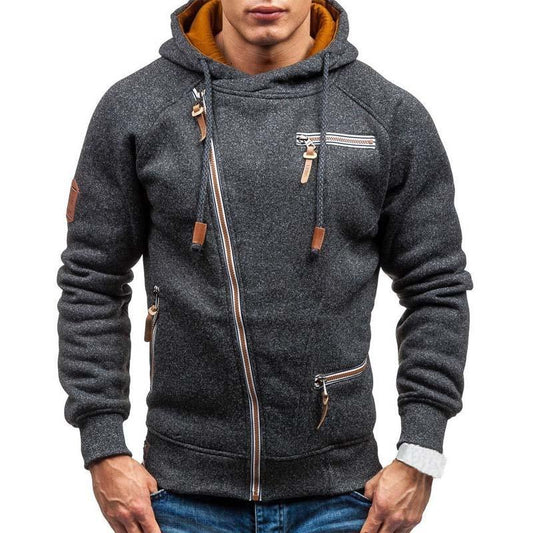 Modern Slim Zipper Hoodies Sweatshirts/ Hooded Mens Streetwear - The GoatFind Black / S, Black / M, Black / L, Black / XL, Black / XXL, Black / XXXL, light gray / S, light gray / M, light gray / L, light gray / XL