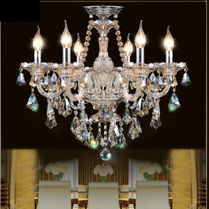 Premium Vintage LED Candle Light Crystal Gold Hanging Chandeliers - The GoatFind