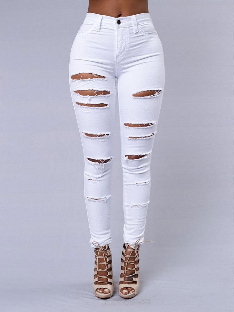 Ripped Skinny jeans - Black/White - The GoatFind white / 0-2, white / 4, white / 6, white / 8, white / 10, black / 0-2, black / 4, black / 6, black / 8, black / 10