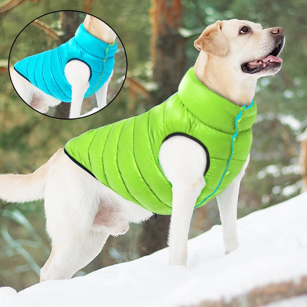 Winter Sherpa Reversible Dog Vest/Dogs 3 layer thick Jacket Coat - The GoatFind Green / S35(L), Green / S40(XL), Green / M45(3XL), Green / M50(4XL), Green / L55(5XL), Green / L65(6XL), Green / XL70(7XL), Red / S35(L), Red / S40(XL), Red / M45(3XL)
