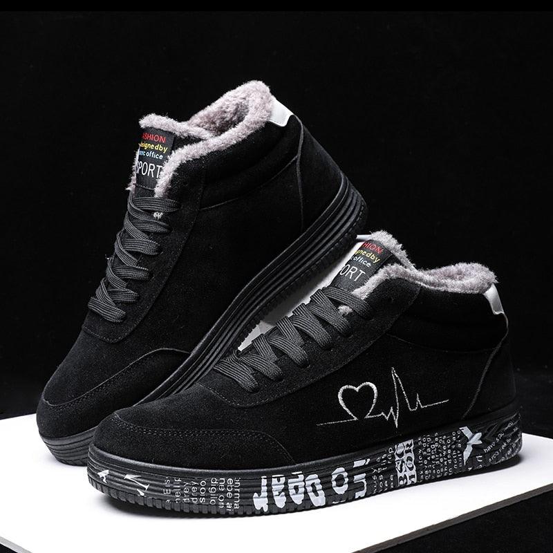 Canvas Shoes with Heart Beat - The GoatFind Black White Fur / 5, Black White Fur / 5.5, Black White Fur / 6, Black White Fur / 6.5, Black White Fur / 7, Black White Fur / 7.5, Black White Fur / 8, Black White Fur / 8.5, Black White Fur / 9, Black White Fur / 10