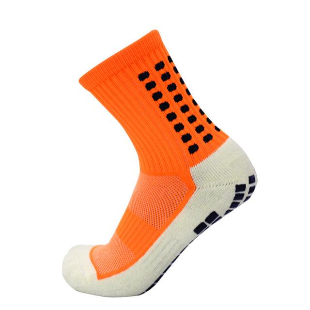Goatfinds Anti Slip Soccer Sock/Cotton Football Men Womens Grip Socks - The GoatFind sky blue, orange, yellow, red, green, blue, white, black, Navy blue, Pink