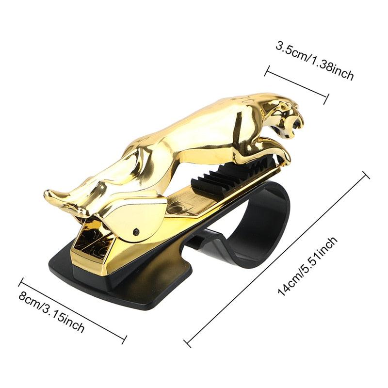 Jaguar Design HUD Car Mobile Phone Holder/GPS Stand Mount Adjustable Clip - The GoatFind Gold, Silver, Black