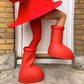 Astro Big Red Knee High Boots - The GoatFind