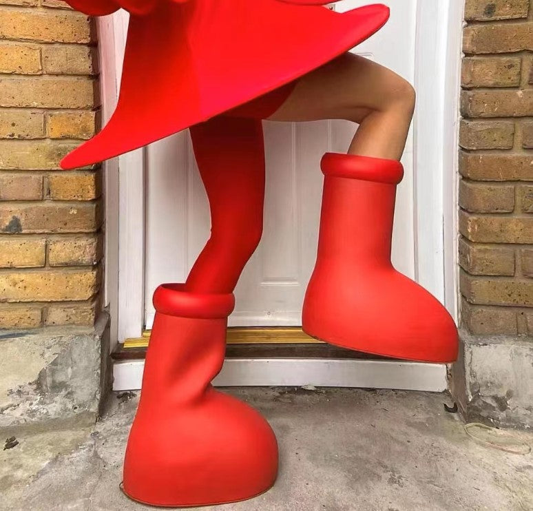 Astro Big Red Knee High Boots - The GoatFind