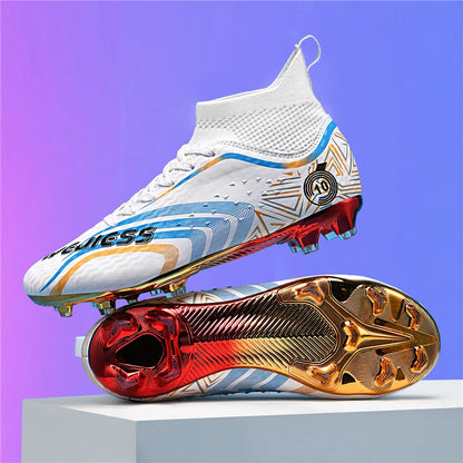 Ultralight Youth Soccer Cleats/Cristiano Ronaldo golden bottom Shoes - The GoatFind
