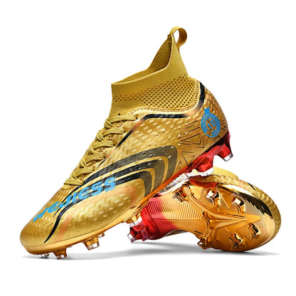 Ultralight Youth Soccer Cleats/Cristiano Ronaldo golden bottom Shoes - The GoatFind