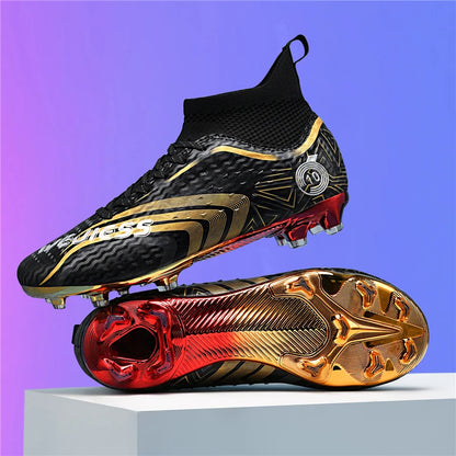 Ultralight Youth Soccer Cleats/Cristiano Ronaldo golden bottom Shoes - The GoatFind