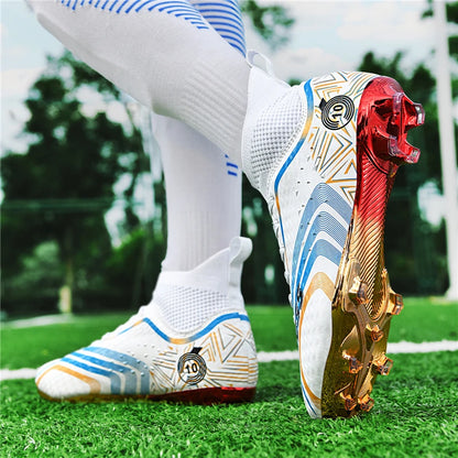Ultralight Youth Soccer Cleats/Cristiano Ronaldo golden bottom Shoes - The GoatFind