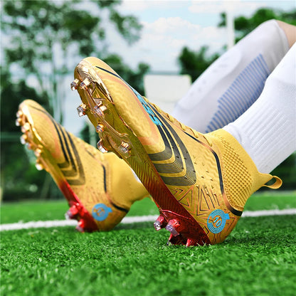 Ultralight Youth Soccer Cleats/Cristiano Ronaldo golden bottom Shoes - The GoatFind