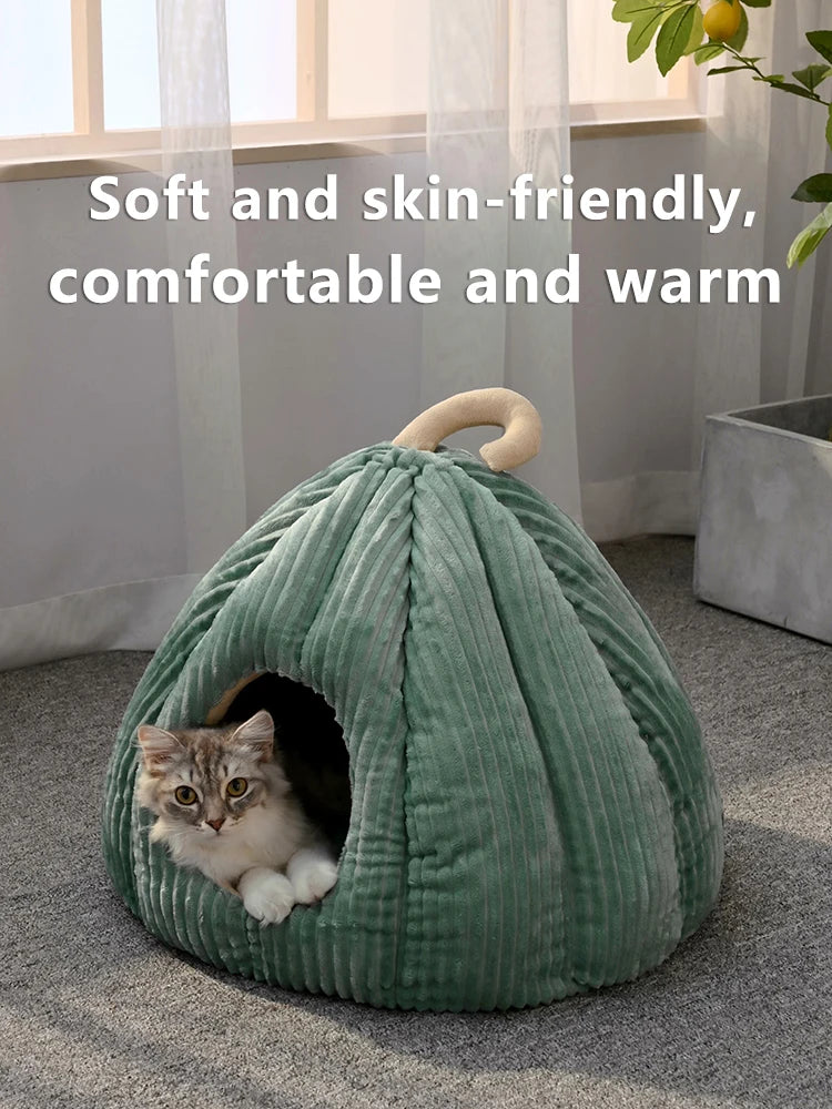 Pets Pumkin Style Warm House for Cat - Cat Hideout Beds - The GoatFind
