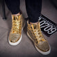 Giovanni Renzo Luxury Golden Glitter High top Sneakers - Men/Womens - The GoatFind