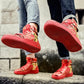 RED IRON High Top Gold Sneakers Men/Women/Youth Shoes - The GoatFind