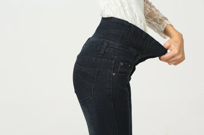High Waist Skinny Winter Jeans with thick warm fleece for Women - The GoatFind