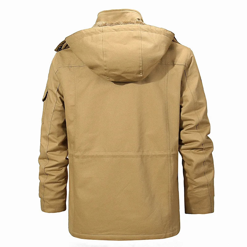 Winter Men's Hooded Thick Jacket/Cargo Trench Coats Fleece Warm - The GoatFind