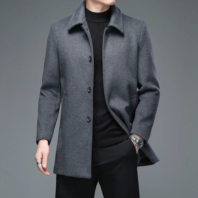 Quality Mens Over Coat Winter Jackets/Woolen Long Overcoat - The GoatFind