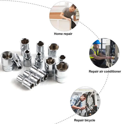 46pcs Car Repair Tool Kit Socket Set (Ratchet/Spanner/Wrench/Screwdriver) - The GoatFind