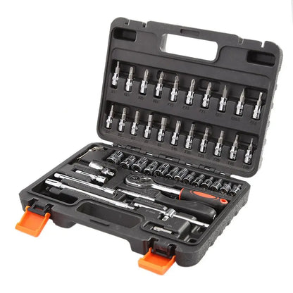 46pcs Car Repair Tool Kit Socket Set (Ratchet/Spanner/Wrench/Screwdriver) - The GoatFind