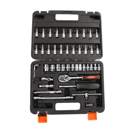 46pcs Car Repair Tool Kit Socket Set (Ratchet/Spanner/Wrench/Screwdriver) - The GoatFind
