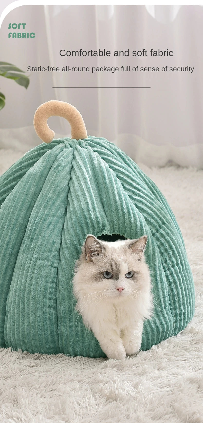 Pets Pumkin Style Warm House for Cat - Cat Hideout Beds - The GoatFind Gray / L40xW40xH38CM, Gray / L50xW50xH40CM, Green / L40xW40xH38CM, Green / L50xW50xH40CM, 2024-Green / L40xW40xH38CM, 2024-Green / L50xW50xH40CM, 2024-Orange / L40xW40xH38CM, 2024-Orange / L50xW50xH40CM