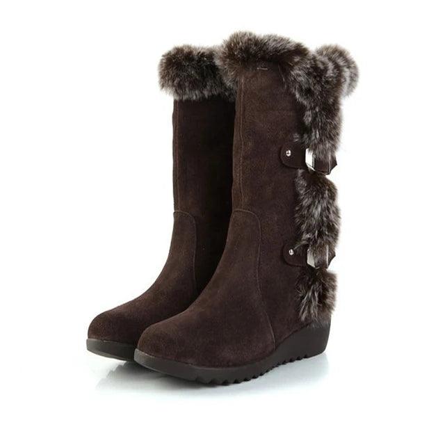 Alaskan Womens Warm Fur Mid-Calf Winter Snow Boots - The GoatFind Auburn / 5.5, Auburn / 6, Auburn / 6.5, Auburn / 7, Auburn / 7.5, Auburn / 8, Auburn / 8.5, Auburn / 9, black / 5.5, black / 6