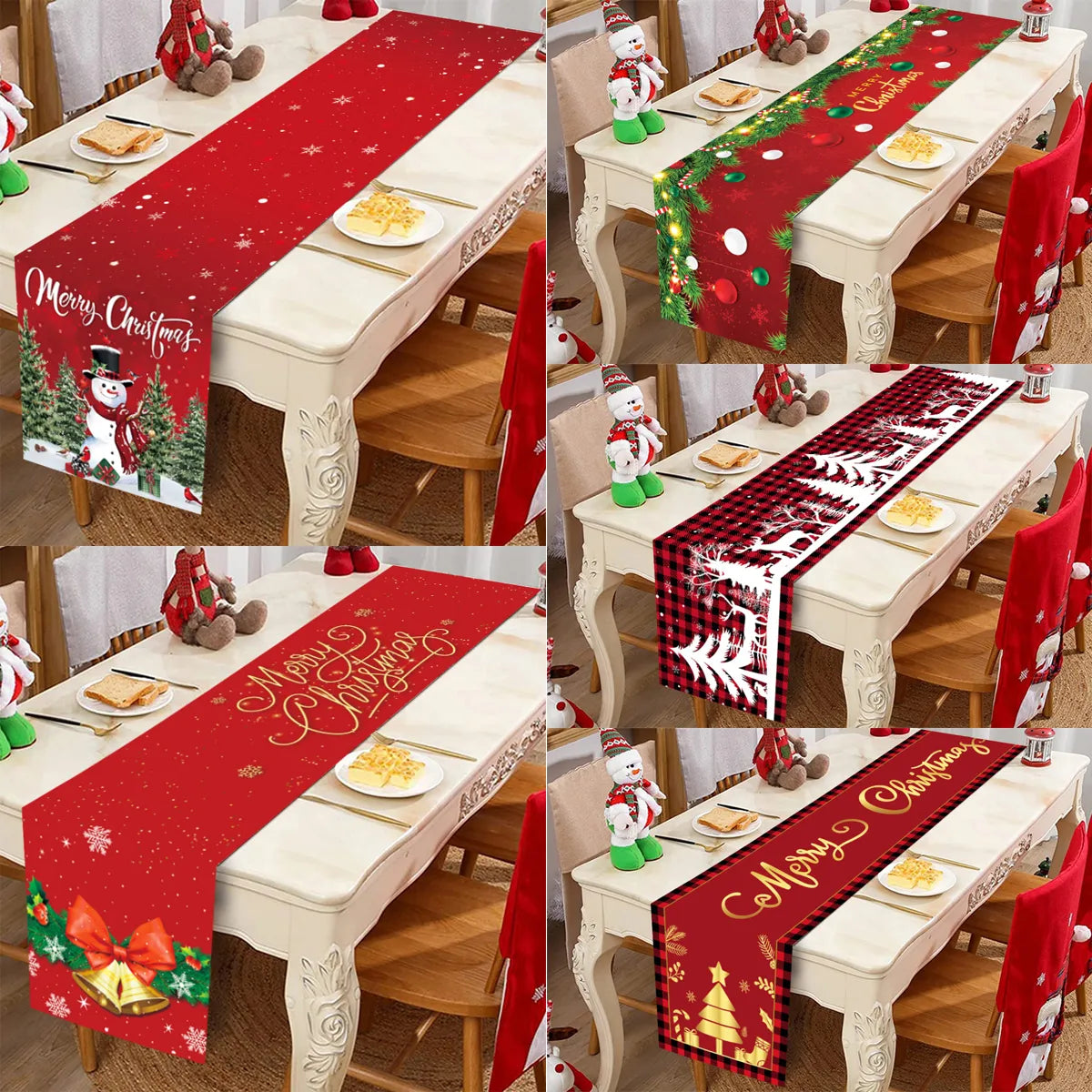 Premium Merry Christmas Table Runner Decorations Tablecloth - The GoatFind polyester 1, polyester 2, polyester 3, polyester 4, polyester 5, polyester 6, polyester 7, polyester 8, polyester 9, polyester 10
