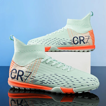 Ronaldo Style CR7 High top Best Soccer Cleats Shoes Youth/Kids Indoor/Outdoor - The GoatFind
