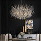 Gold Living Room Crystal leaf Pendant Ceiling Chandelier Lighting Fixtures - The GoatFind