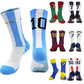 Messi/Ronaldo Soccer Socks with Number 10/7 Kids/Adult Football Socks