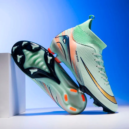 New Ronaldo Style CR Soccer Cleats/High Top TF/FG Shoes Adult/Youth - The GoatFind