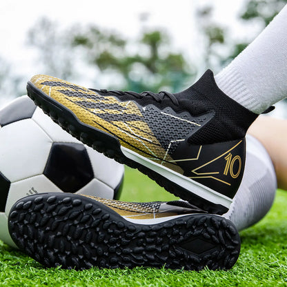 Messi Style High Top Soccer Cleats/TF/FG Professional Football Shoes - The GoatFind